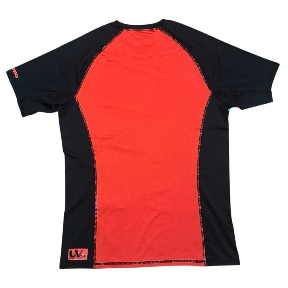 Sea-Doo NEW Men's Short Sleeve Rashguard Performance Lava Red Size L Swim Surf‎